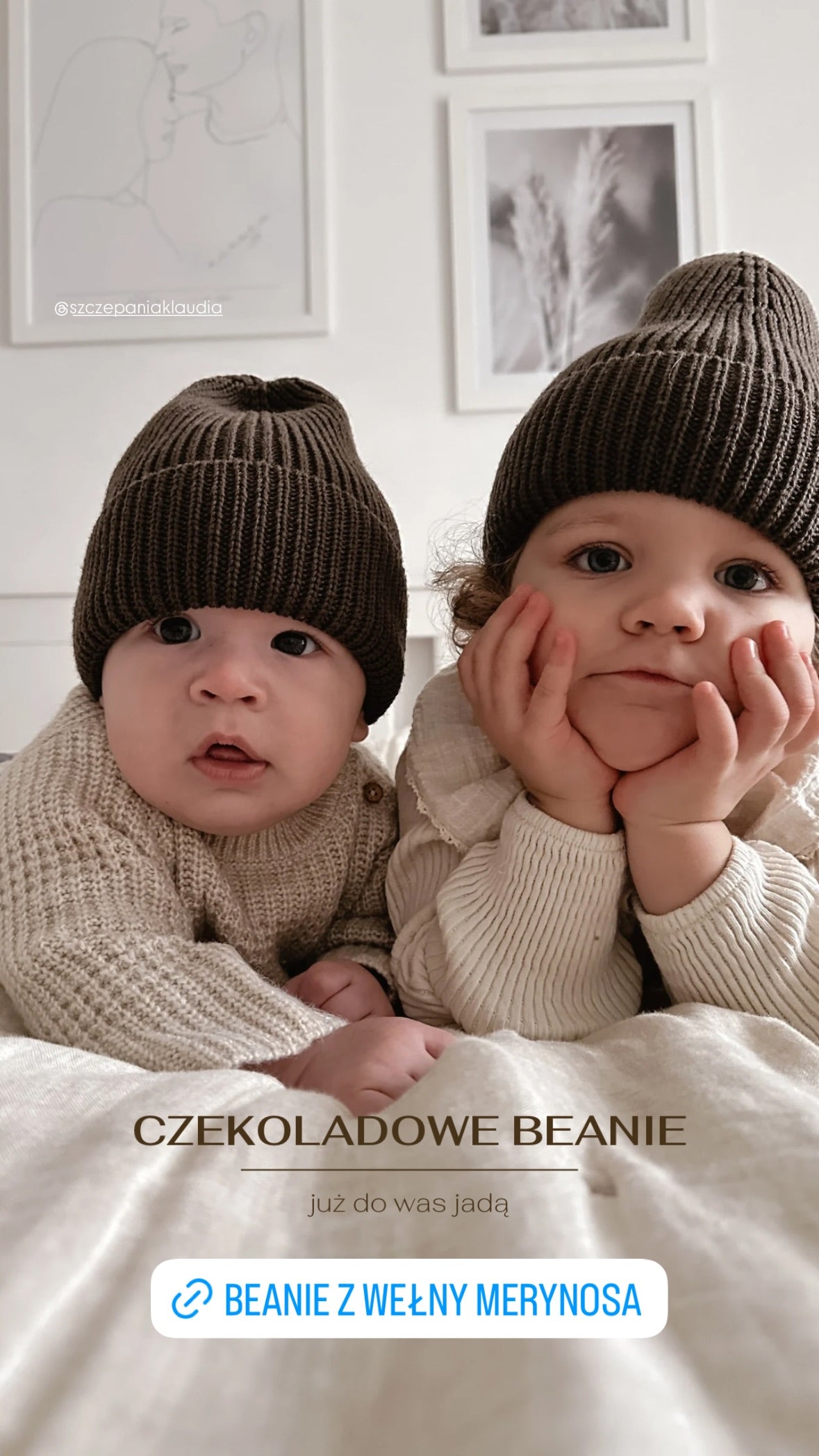 Beanie z przędzy Merynosa