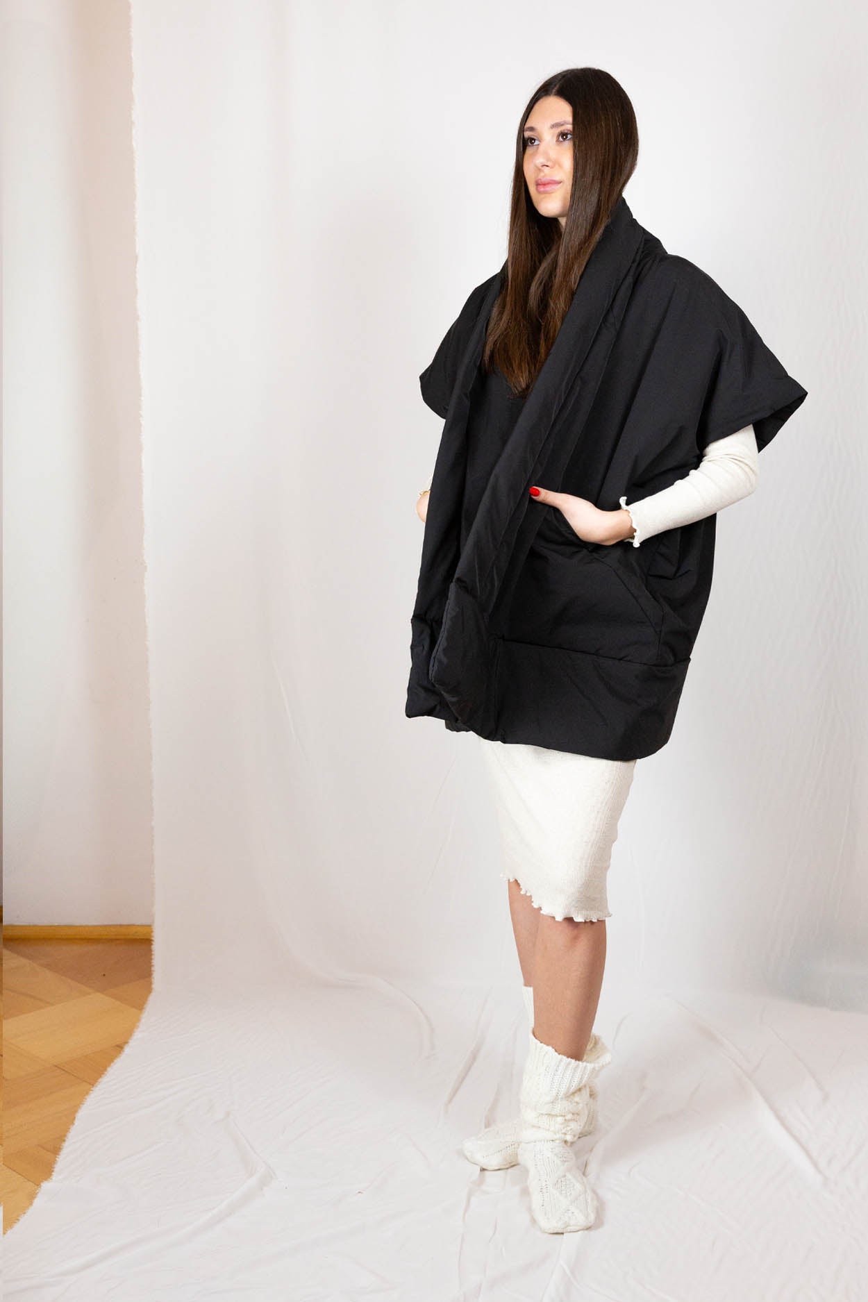 Czarna kamizelka Fiora